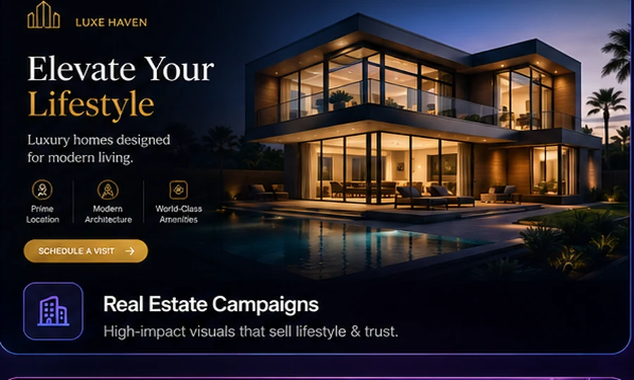 Luxury real estate landing page concept