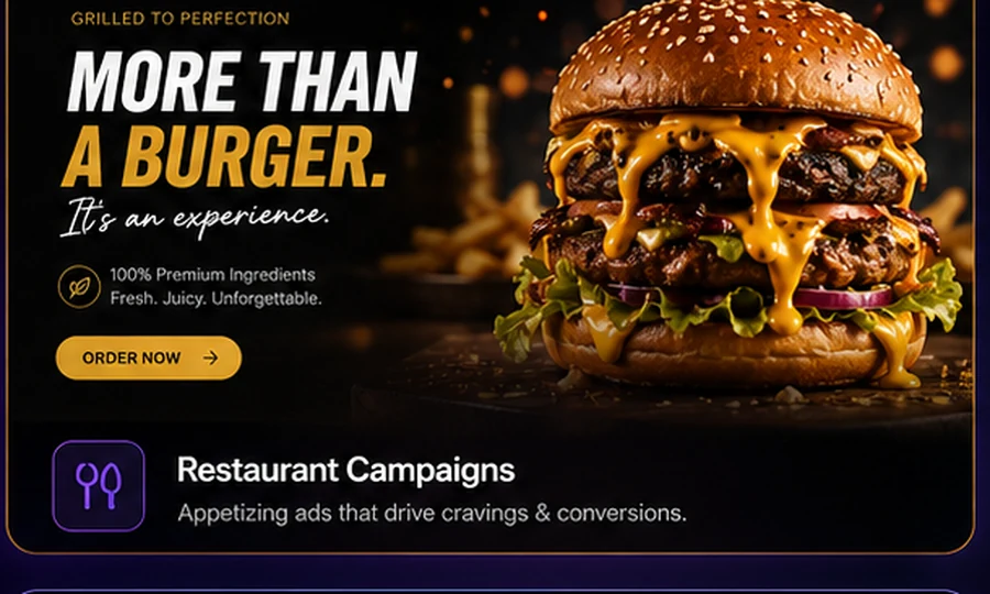 Restaurant campaign landing page concept