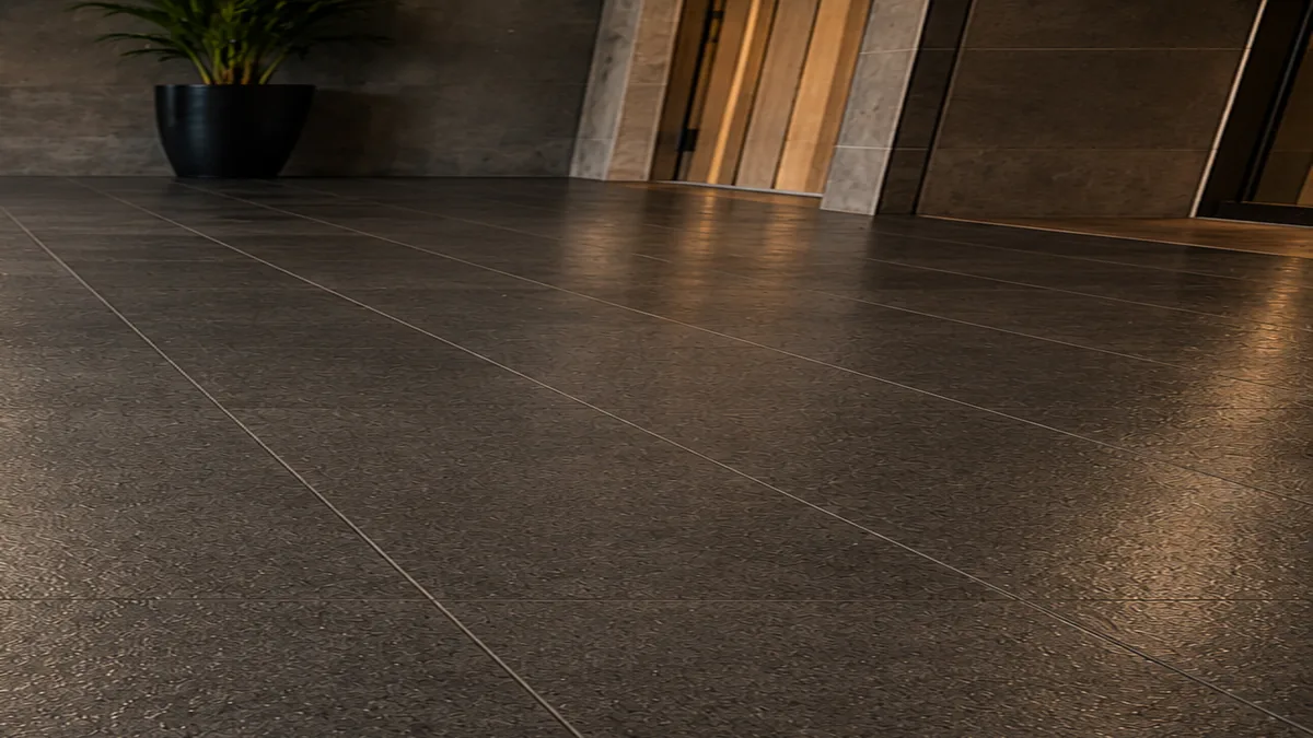 The same poolside area after anti-slip treatment with a drier, safer surface finish
