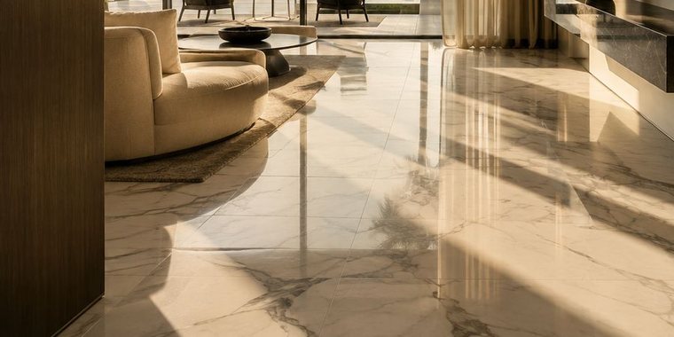 Statuario marble floor in a luxury Dubai villa